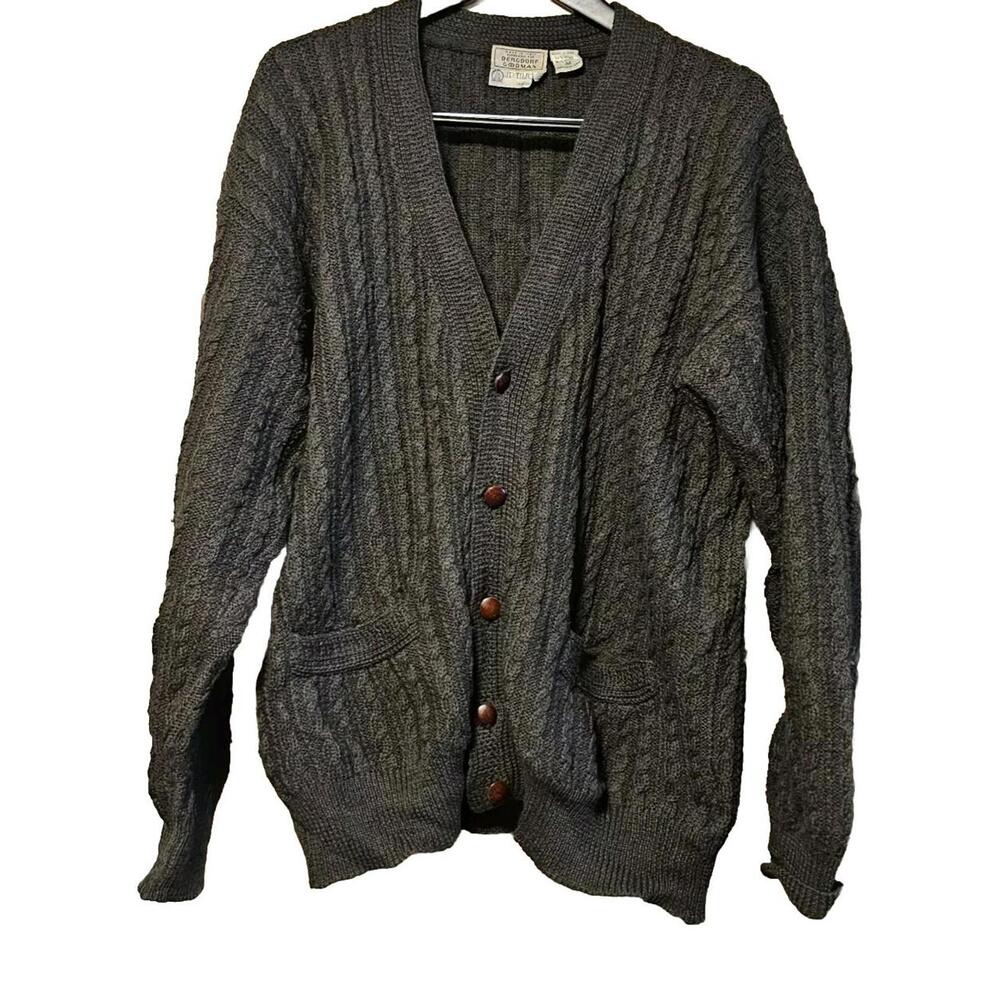 Bergdorf Goodman Alpaca Wool Blend Knit Cardigan Sweater Mens Medium 80s/90s Vtg